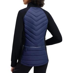 imagebaleaf Womens Cycling Puffer Jacket Winter Warm Lightweight Insulated Hiking Jackets Zip Pockets Running SkiingBlueBlack