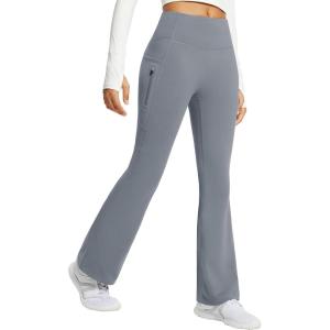 imagebaleaf Womens Fleece Lined Pants Water Resistant Winter Thermal Warm Flare Leggings Bell Bottom Yoga Pants with PocketsGrey