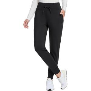 imagebaleaf Womens Fleece Lined Pants WaterResistant Sweatpants Winter Thermal Ski Hiking Running JoggersBlack