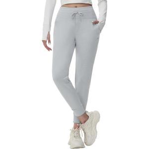 imagebaleaf Womens Fleece Lined Pants WaterResistant Sweatpants Winter Thermal Ski Hiking Running JoggersLight Grey New