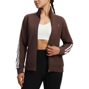 imagebaleaf Womens Fleece Running Jackets Full Zip Warm Sweatshirts Jackets Winter Cold Weather Workout Athletic Sports LeisureDark Brown