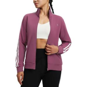 imagebaleaf Womens Fleece Running Jackets Full Zip Warm Sweatshirts Jackets Winter Cold Weather Workout Athletic Sports LeisureRose Red