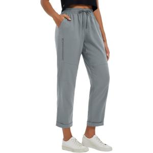 imagebaleaf Womens Hiking Pants Ripstop Water Resistant Lightweight Golf Pants Quick Dry Zip Pockets Work Travel ClothesDark Gray