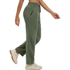 imagebaleaf Womens Hiking Pants Ripstop Water Resistant Lightweight Quick Dry Zip Pockets UPF50 Travel ClothesArmy Green