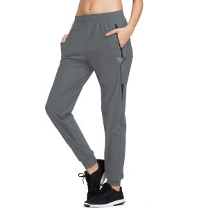 imagebaleaf Womens Joggers Running Hiking Pants Lightweight Quick Dry Athletic Travel Workout with Zipper PocketsSlate Graypants