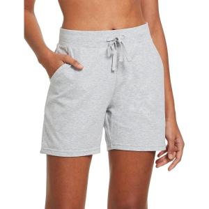 imagebaleaf Womens Lounge Shorts Cotton Sweat Athletic Shorts with Pockets High Waist Summer CasualLight Gray