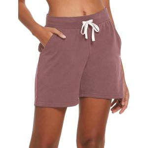 imagebaleaf Womens Lounge Shorts Cotton Sweat Athletic Shorts with Pockets High Waist Summer CasualLunar Pink