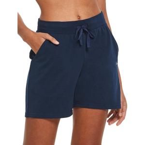 imagebaleaf Womens Lounge Shorts Cotton Sweat Athletic Shorts with Pockets High Waist Summer CasualNavy Blue