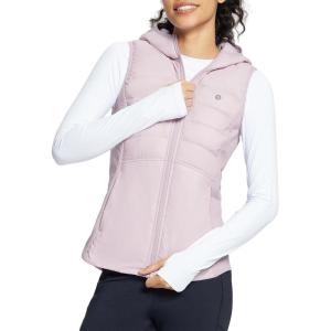 imagebaleaf Womens Puffer Vest Hooded Running Vests Slim Fit Fleece Sleeveless Lightweight Jacket Fall WinterLight Purple