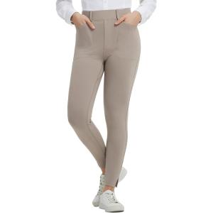 imagebaleaf Womens Skinny Dress Pants Stretch Petite Yoga Work Pants Pull On Dressy Leggings with Zipper Pockets 78 AnkleKhaki