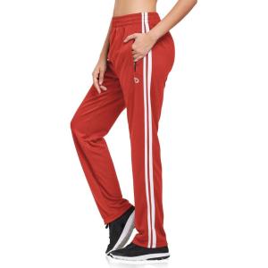 imagebaleaf Womens Track Pants Athletic Jogging Sweatpants Zipper Pockets WarmUp Sports Running PantsRedWhite
