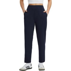 imagebaleaf Womens Travel Pants with 6 Pockets Work Lightweight Stretch Ankle Petite Dressy Casual Golf Busniess SlacksNavy Blue