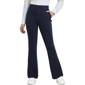 imagebaleaf Womens Yoga Dress Pants Work with 4 Pockets Bootcut Business Leggings Stretch High Waisted Slacks Casual 30quotNavy Blue