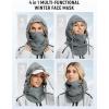 imagebaleaf Balaclava Ski Mask Winter Water Resistant Face Mask for Women Men Cold Weather Gear Skiing Snowboarding Neck GaiterGrey