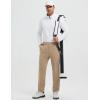imagebaleaf Mens 30quot Fleece Lined Golf Pants Warm Winter Stretchy Casual Business Travel 3 PocketsBrown