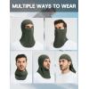 imagebaleaf Ski Mask Balaclava Face Mask Men Water Resistant Ski Mask for Women Cold Weather Snowboarding Gear Fleece Neck GaiterArmy Green
