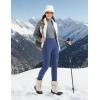 imagebaleaf Thick Leggings for Women Water Resistant Snow Pants Fleece Lined Leggings Winter Ski Hiking Pants with Zip PocketsNavy Blue