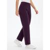 imagebaleaf Womens Fleece Lined Pants Straight Leg Sweatpants Pullon Dress Pants with Zipper Pockets Athletic for Golf RunningPurple