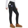 imagebaleaf Thick Leggings for Women Water Resistant Snow Pants Fleece Lined Leggings Winter Ski Hiking Pants with Zip PocketsBlack