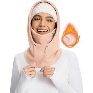 imagebaleaf Fleece Balaclava Face MaskThermal Ski Mask for WomenWinter Hats Face Cover Hood Cold Weather Gear 2 SizePink