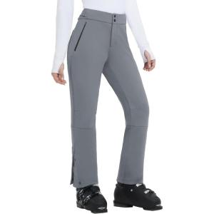 imagebaleaf Snow Pants Womens Fleece Lined Water Resistant Insulated Softshell Winter Ski Pants with Pockets Snowboarding HikingDark Gray