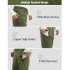 imagebaleaf Mens Fleece Lined Hiking Cargo Pants Softshell Water Resistant Snow Thermal Pants Winter Insulate with Zipper PocketArmy Green