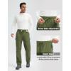 imagebaleaf Mens Fleece Lined Hiking Cargo Pants Softshell Water Resistant Snow Thermal Pants Winter Insulate with Zipper PocketArmy Green