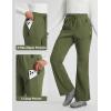 imagebaleaf Womens Waterproof Pants Hiking Snow Fleece Lined Pockets Thermal Warm Insulated Softshell SkiArmy Green