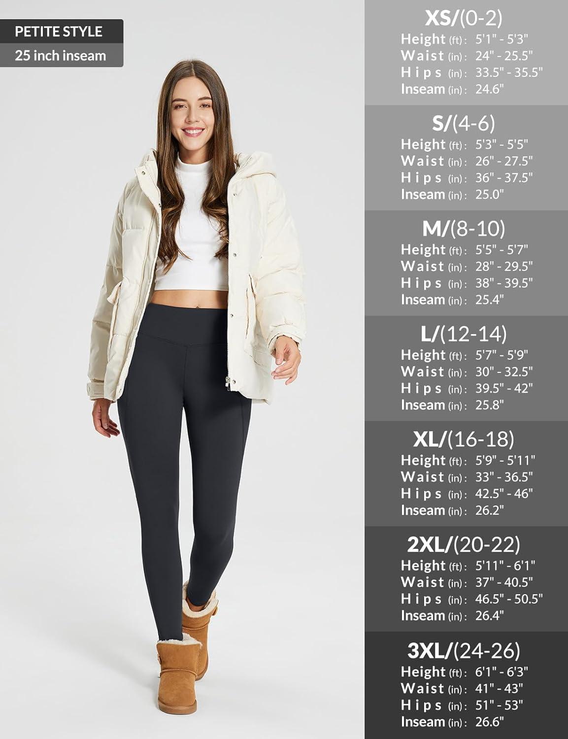 imagebaleaf 2530 Womens Fleece Lined Leggings Water Resistant High Waist Winter Running Hiking Pants Zipper Pockets25 Inch Black