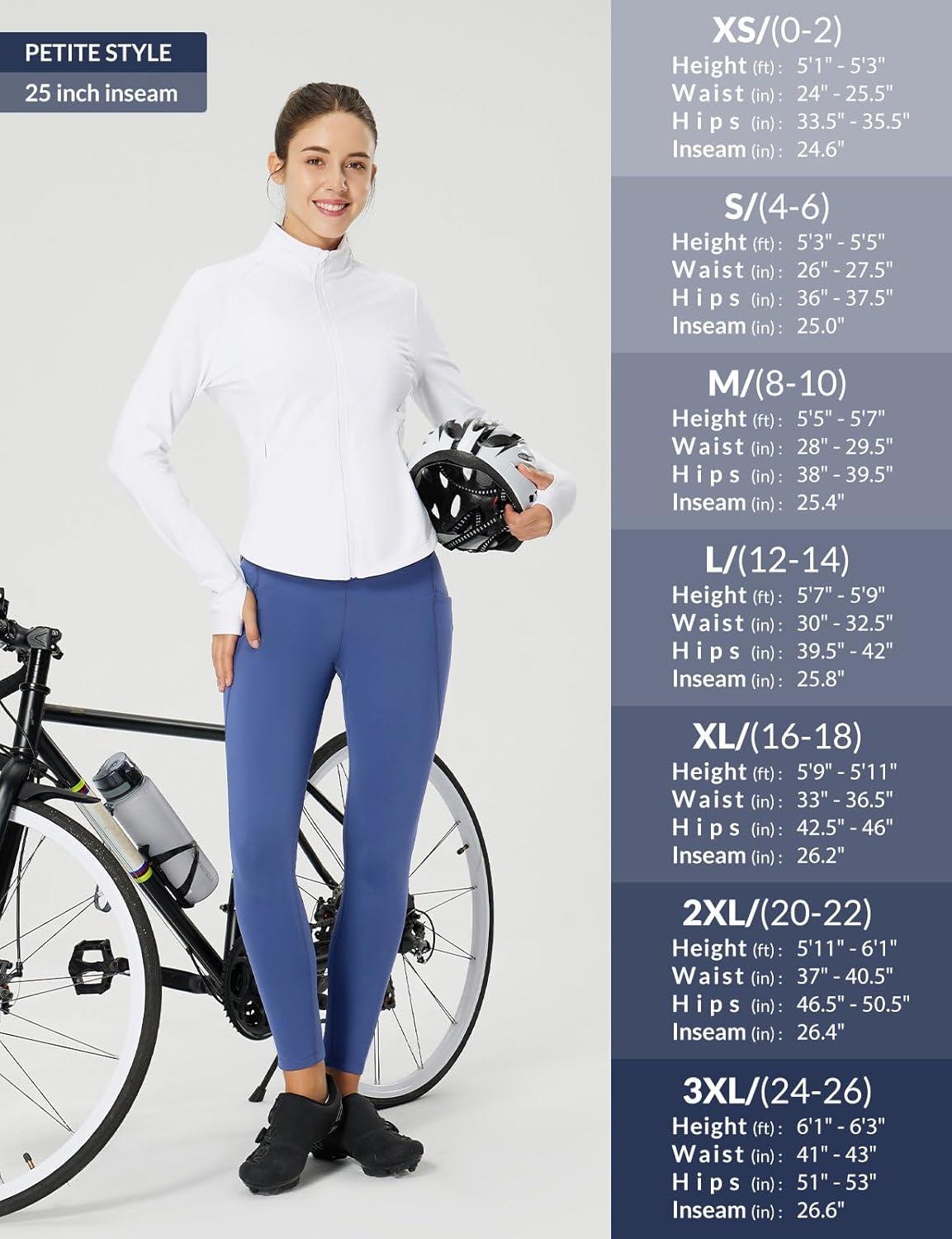 imagebaleaf 2530 Womens Fleece Lined Leggings Water Resistant High Waist Winter Running Hiking Pants Zipper Pockets25 Inch Blue