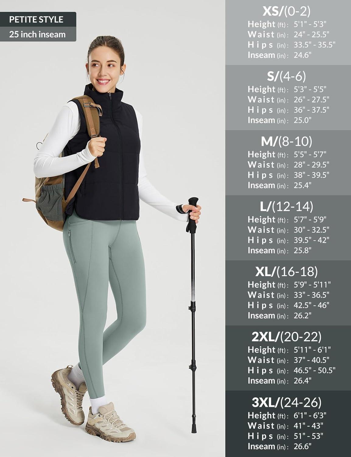 imagebaleaf 2530 Womens Fleece Lined Leggings Water Resistant High Waist Winter Running Hiking Pants Zipper Pockets25 Inch Gray