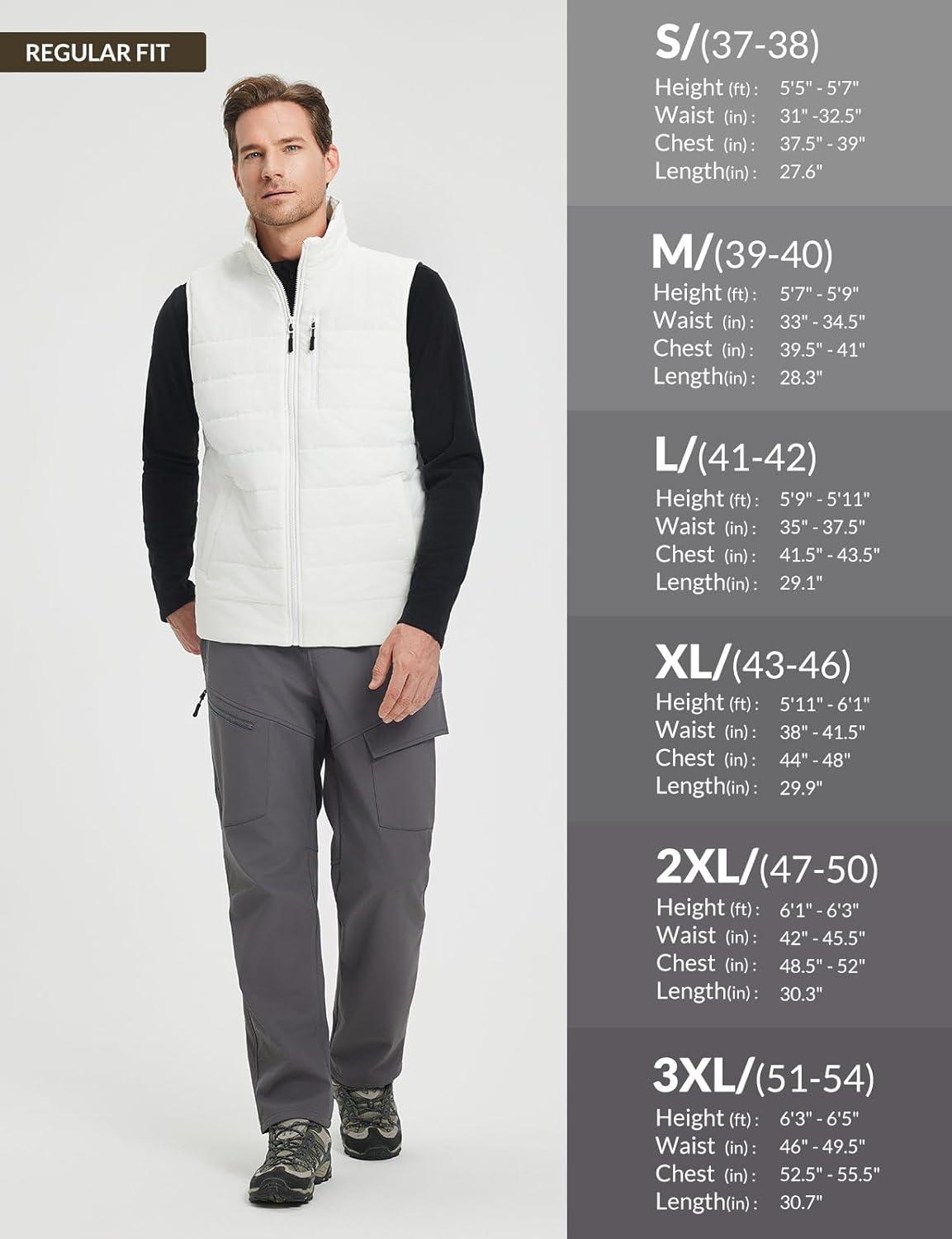 imagebaleaf Mens Puffer Vest Lightweight Warm Outerwear Water Resistant Zip Up Winter Sleeveless Jackets Hiking Golf WindproofWhite