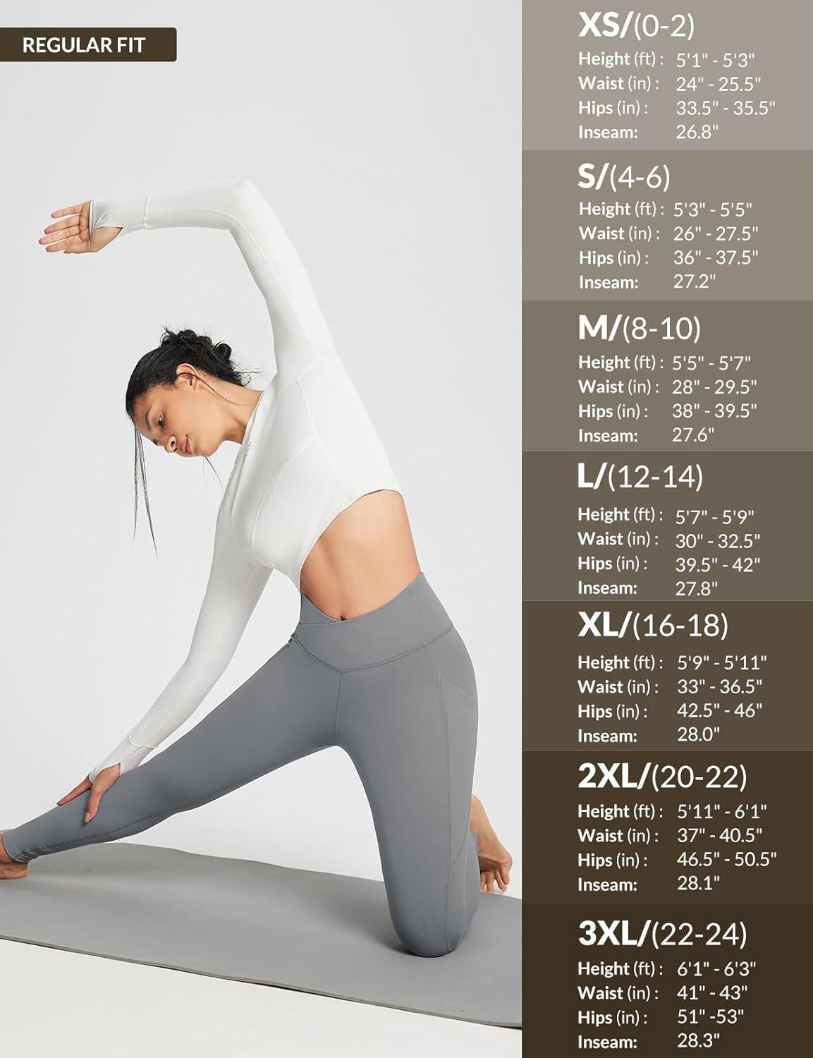 imagebaleaf Womens Crossover Fleece Lined Leggings with Pockets Thermal Warm Winter Tights Crossover High Waisted Yoga PantsGraphite Gray