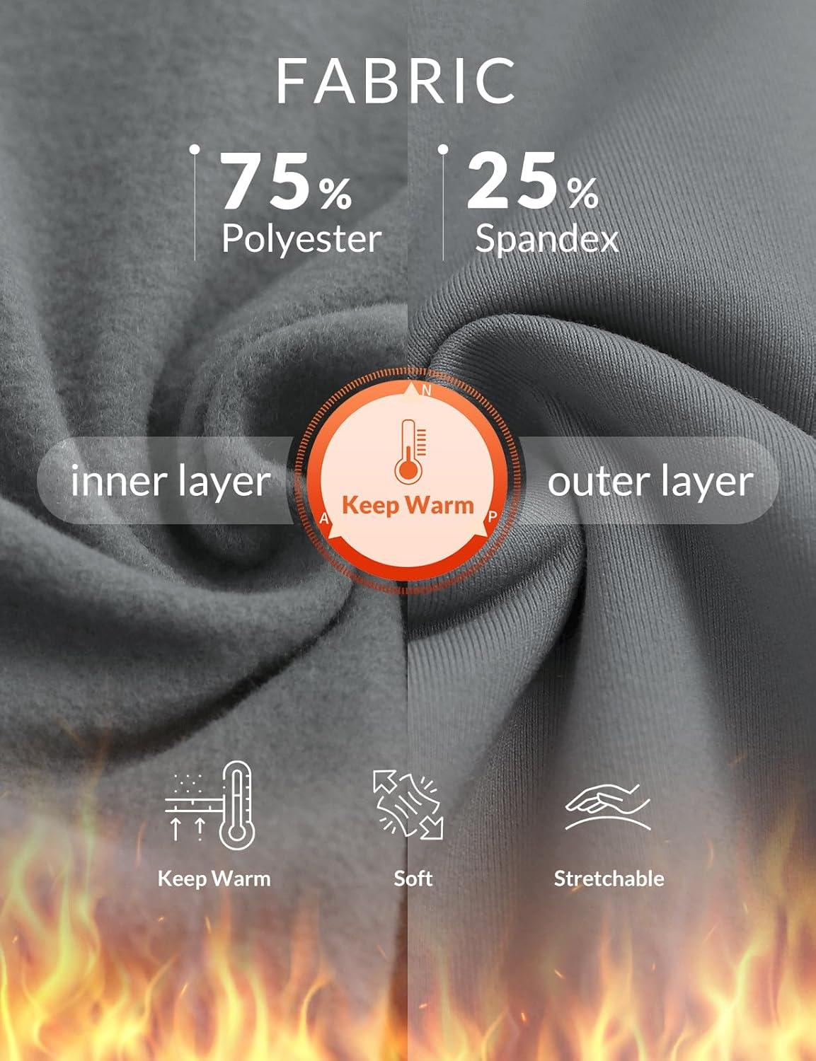 imagebaleaf Womens Crossover Fleece Lined Leggings with Pockets Thermal Warm Winter Tights Crossover High Waisted Yoga PantsGraphite Gray