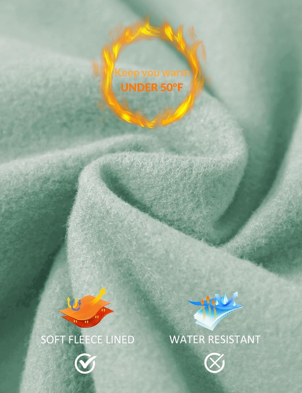 imagebaleaf Womens Fleece Lined Leggings Thermal Warm Winter Tights High Waisted Yoga Pants Cold Weather with PocketsLight Green