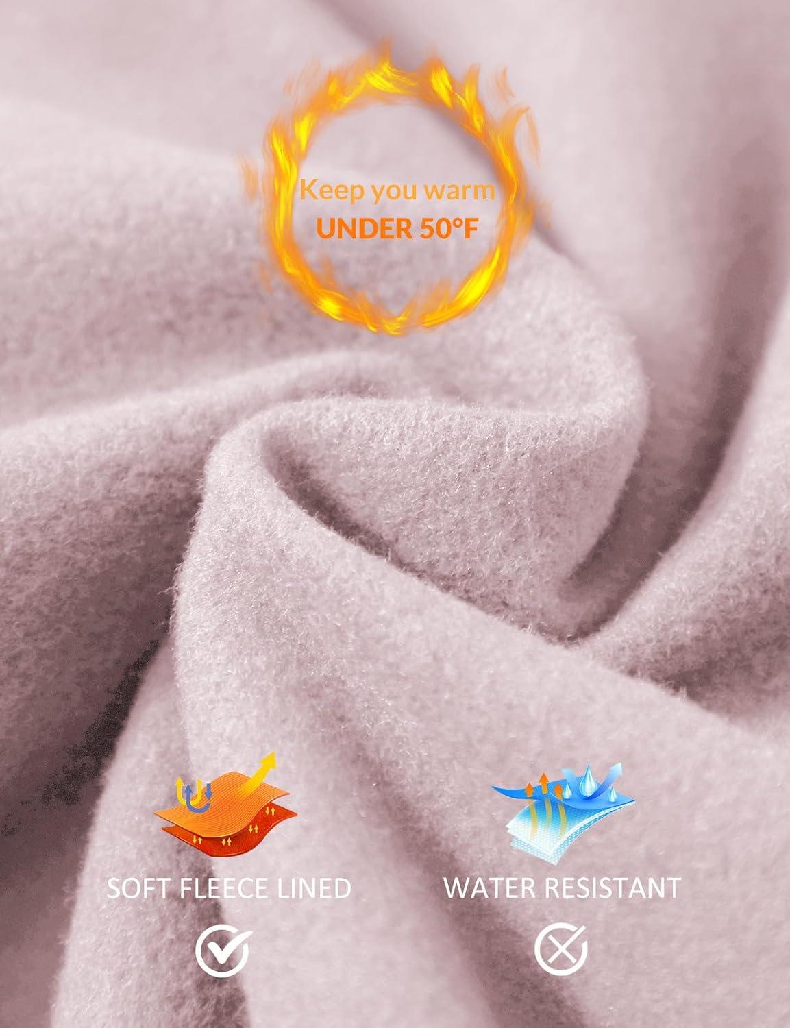 imagebaleaf Womens Fleece Lined Leggings Thermal Warm Winter Tights High Waisted Yoga Pants Cold Weather with PocketsLight Purple