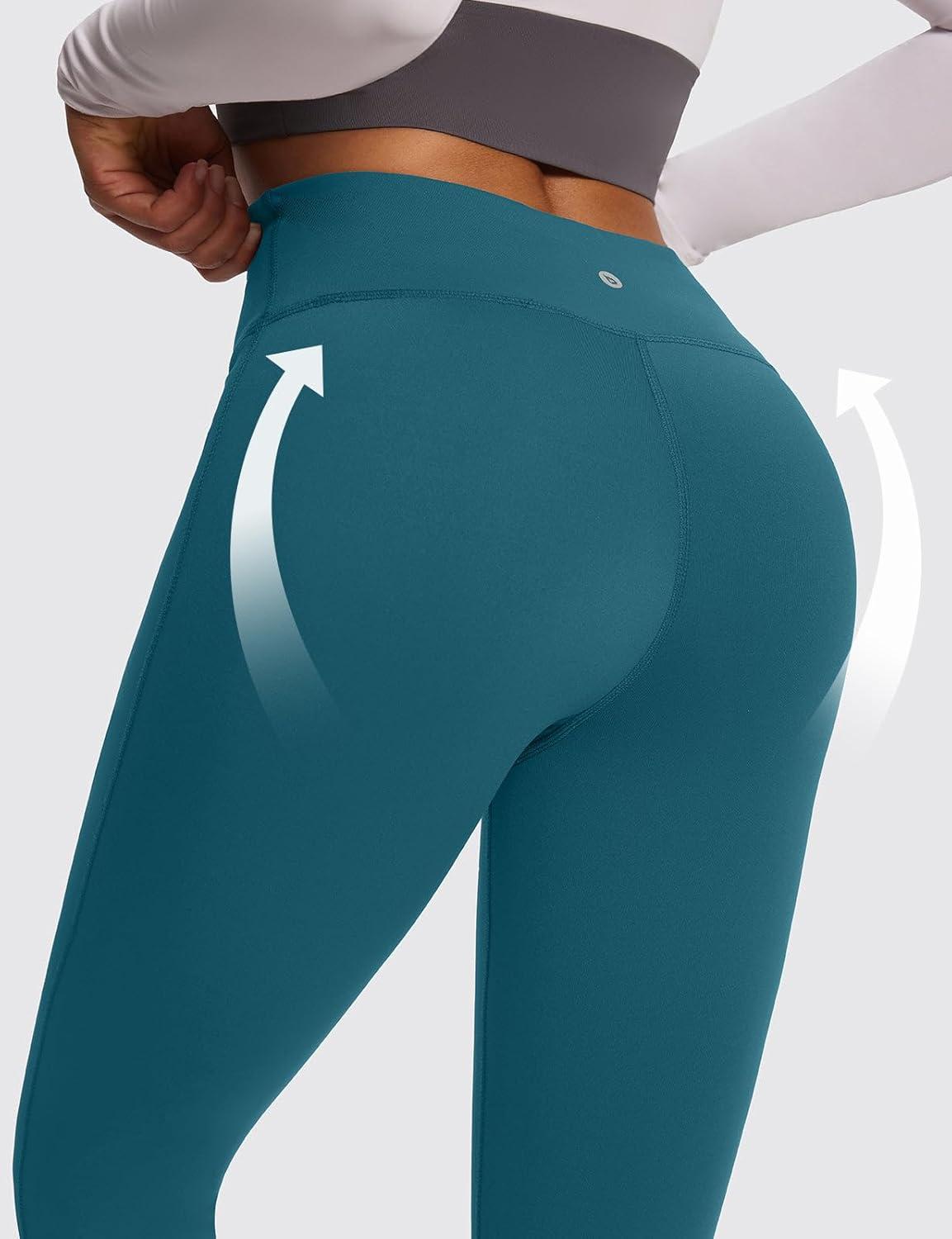 imagebaleaf Womens Fleece Lined Leggings Thermal Warm Winter Tights High Waisted Yoga Pants Cold Weather with PocketsUtility Blue