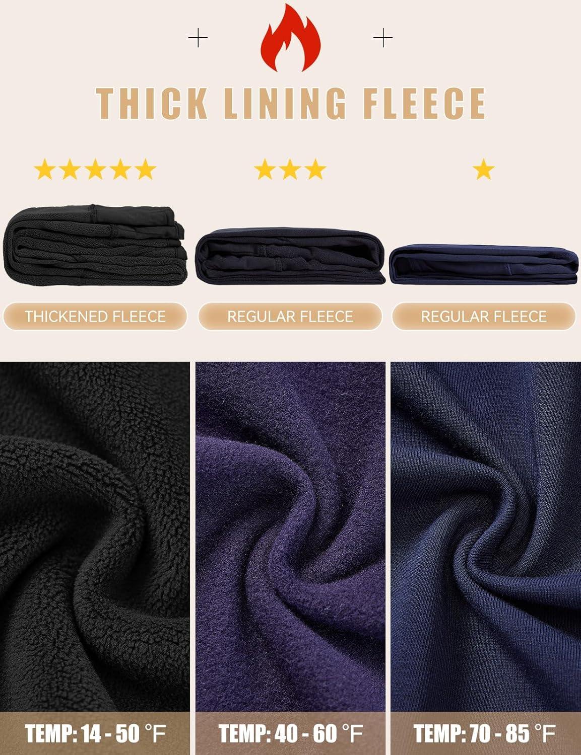 imagebaleaf Womens Fleece Lined Leggings Thick Soft Winter Warm Thermal Waterproof High Waisted Pockets Hiking Running SkiingBlack