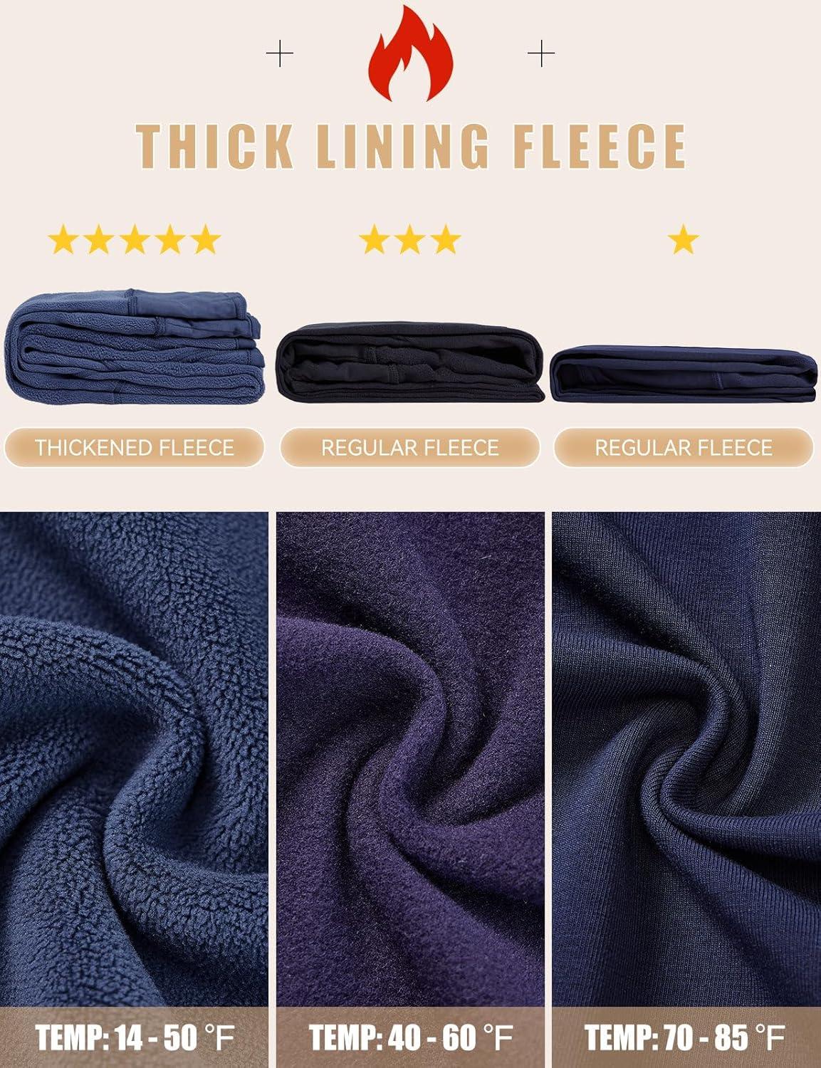 imagebaleaf Womens Fleece Lined Leggings Thick Soft Winter Warm Thermal Waterproof High Waisted Pockets Hiking Running SkiingNavy