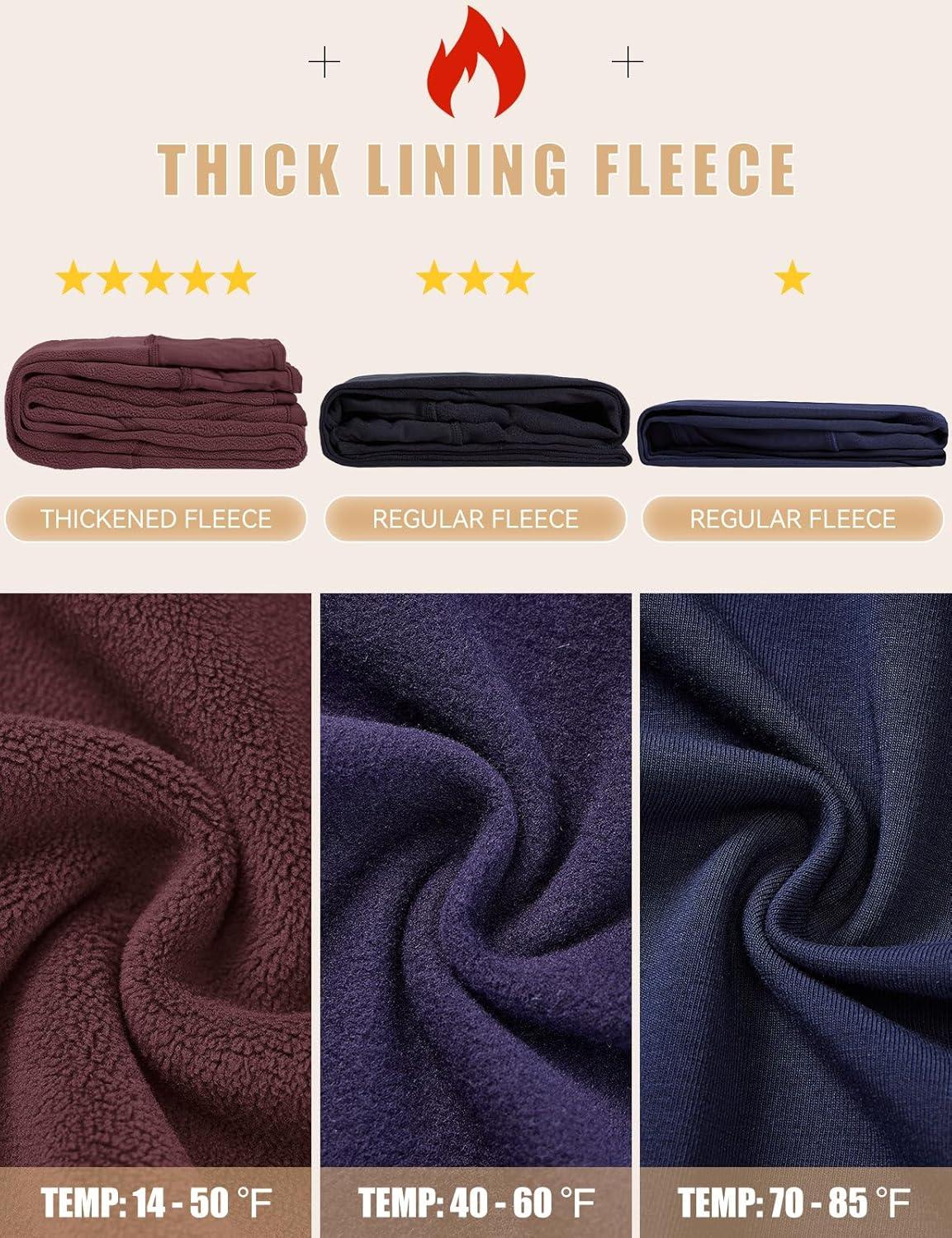 imagebaleaf Womens Fleece Lined Leggings Thick Soft Winter Warm Thermal Waterproof High Waisted Pockets Hiking Running SkiingRed