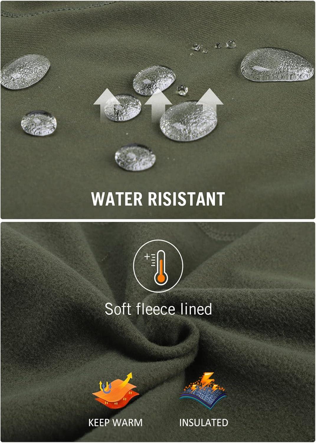 imagebaleaf Womens Fleece Lined Leggings Water Resistant Winter Clothes Running Tights Cold Weather Hiking Pants Zip PocketsAgreen