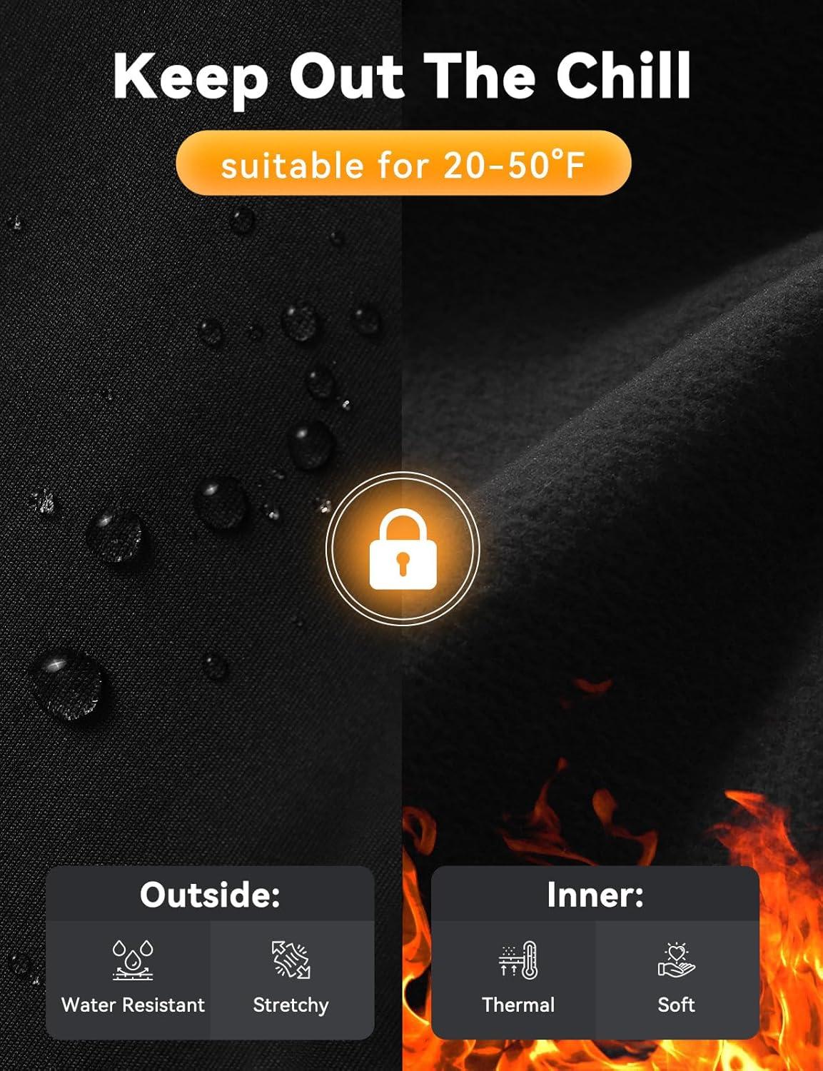 imagebaleaf Womens Fleece Lined Leggings Water Resistant Winter Clothes Running Tights Cold Weather Hiking Pants Zip PocketsCblack