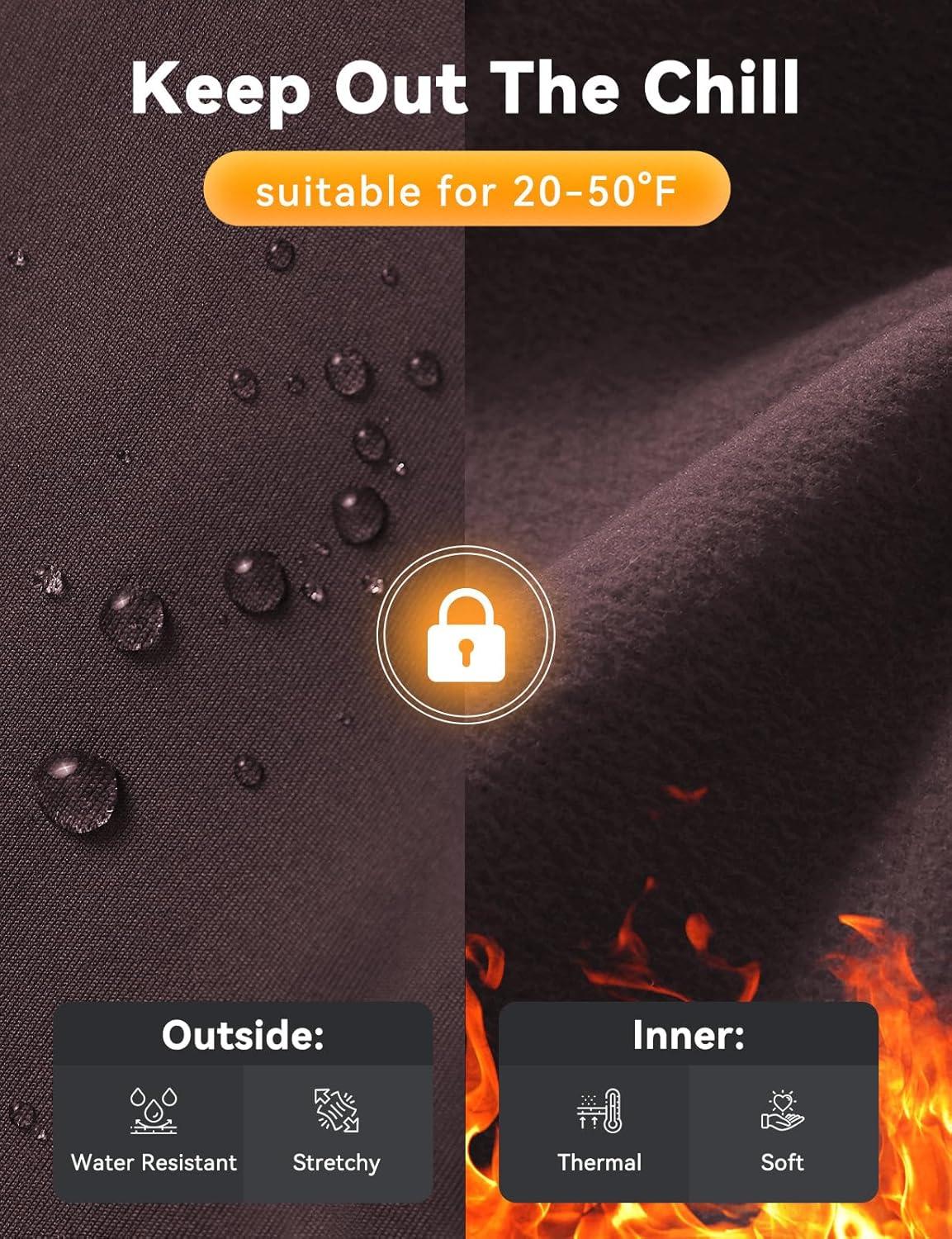 imagebaleaf Womens Fleece Lined Leggings Water Resistant Winter Clothes Running Tights Cold Weather Hiking Pants Zip PocketsCdark Brown No Water Resistant