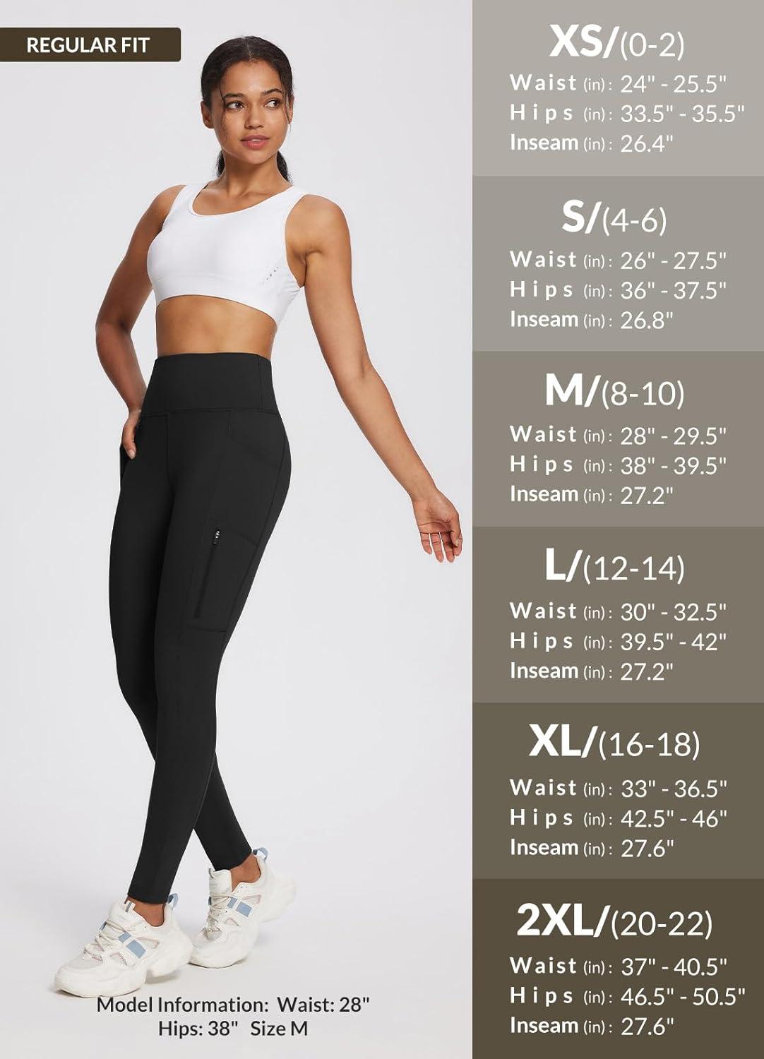 imagebaleaf Womens Fleece Lined Leggings Waterproof Winter Hiking Pants Thermal Running Tights Zipper Pockets High WaistedBlack