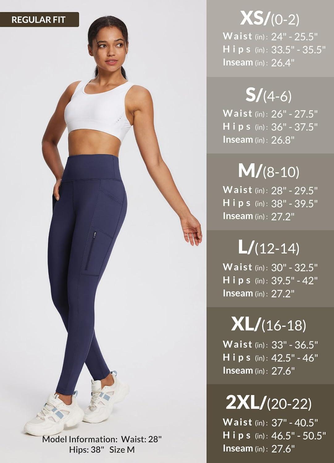 imagebaleaf Womens Fleece Lined Leggings Waterproof Winter Hiking Pants Thermal Running Tights Zipper Pockets High WaistedNavy