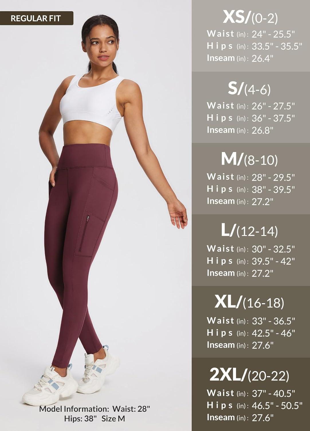 imagebaleaf Womens Fleece Lined Leggings Waterproof Winter Hiking Pants Thermal Running Tights Zipper Pockets High WaistedWine