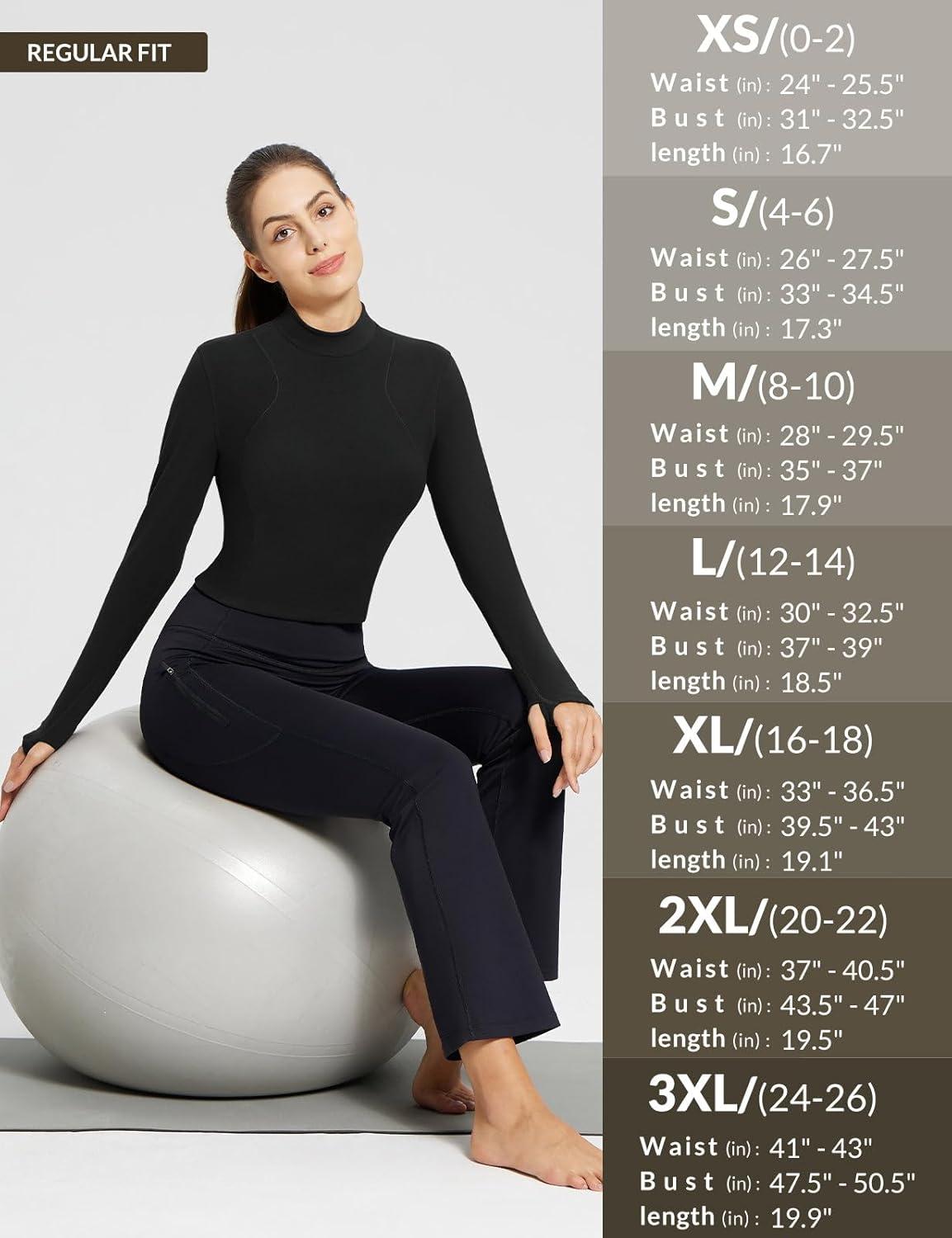 imagebaleaf Womens Thermal Tops Fleece Lined Shirts Long Sleeve Cold Weather Winter Gear Workout Zipper Pocket ThumbholesBlack