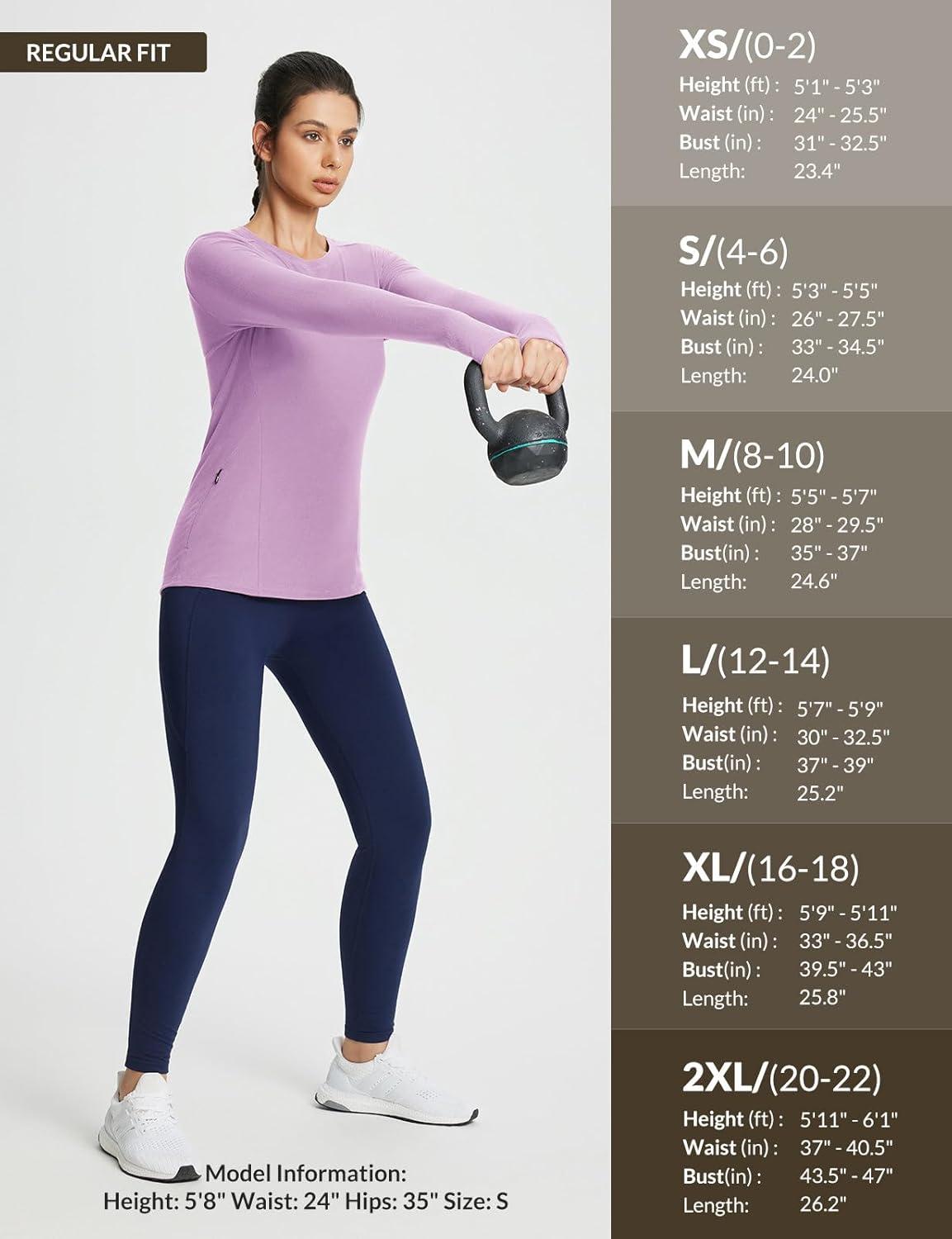 imagebaleaf Womens Thermal Tops Fleece Lined Shirts Long Sleeve Cold Weather Winter Gear Workout Zipper Pocket ThumbholesPurple