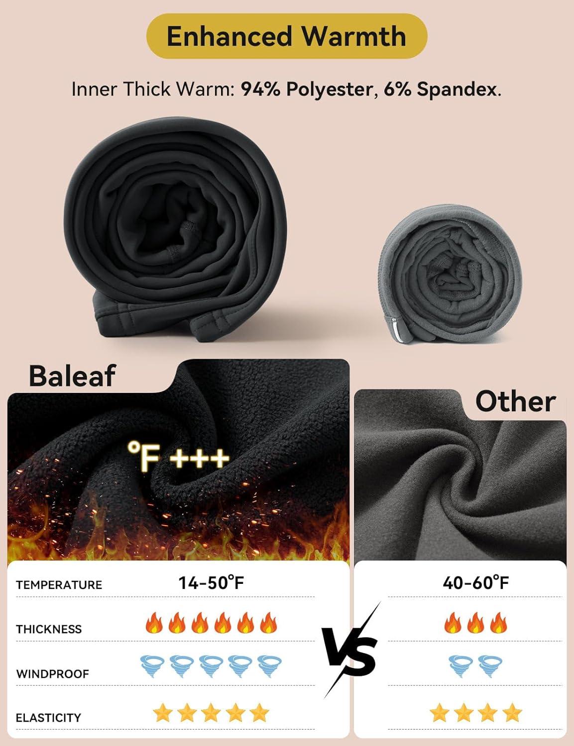 imagebaleaf Womens Thick Fleece Lined Leggings Winter Warm Jeggings Water Resistant High Waisted Tights Snow Pants 4 PocketsBlack