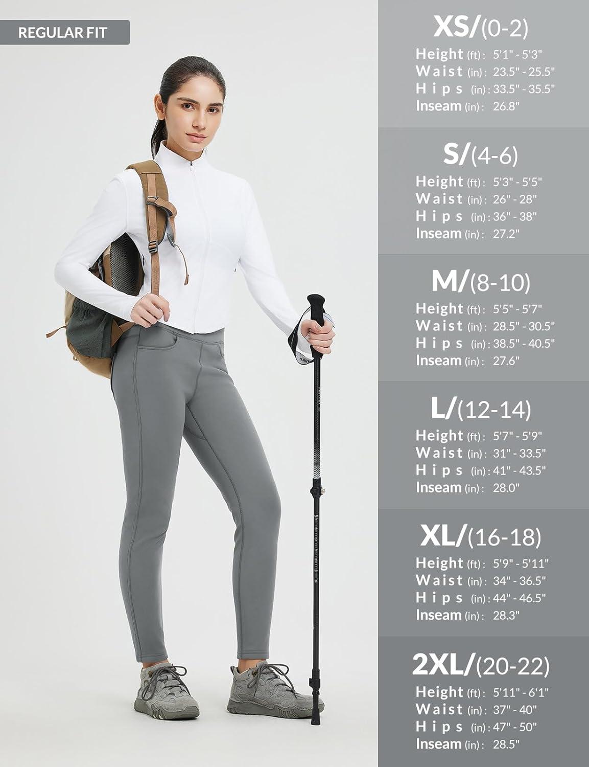 imagebaleaf Womens Thick Fleece Lined Leggings Winter Warm Jeggings Water Resistant High Waisted Tights Snow Pants 4 PocketsDark Gray